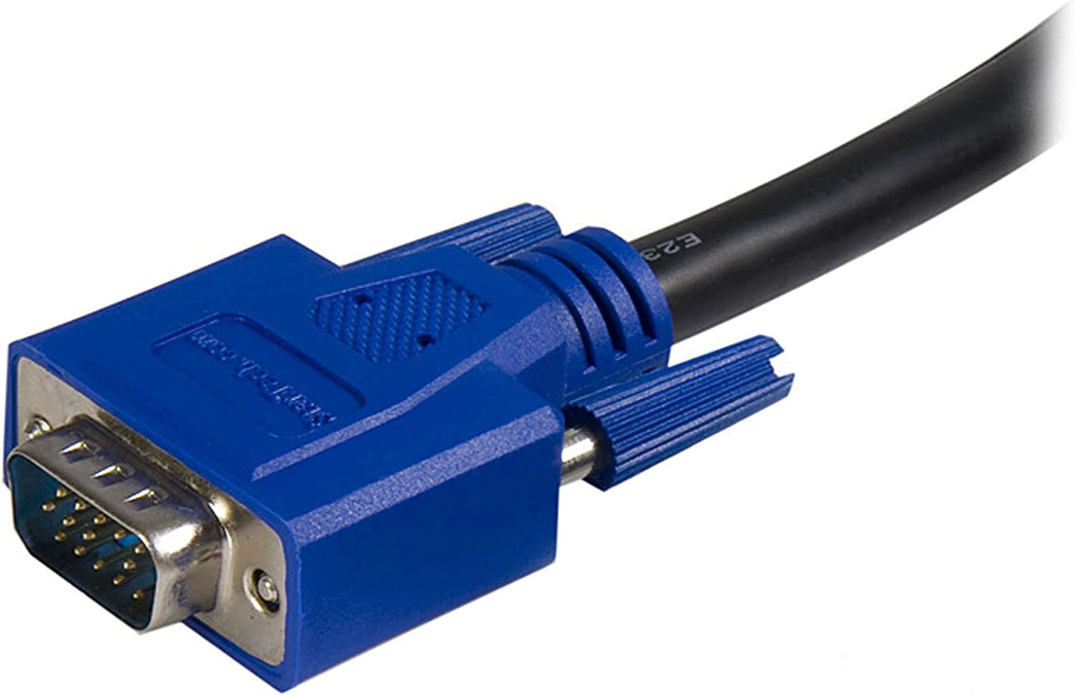 StarTech.com 2-in-1 Universal USB KVM Cable - Video / USB cable - HD-15 (VGA), USB Type B (M) to USB, HD-15 (VGA) - 15 ft - SVUSB2N1_15, Black 15 ft USB