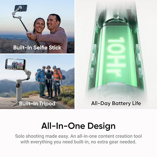 Insta360 Flow 2 Plus AI Tracker Bundle Grey - Foldable Phone Gimbal, AI Tracking with Any App, Multi-Person Tracking, Built-in Tripod/Selfie Stick, Remote Control, Smartphone Stabilizer, Travel Stone Gray