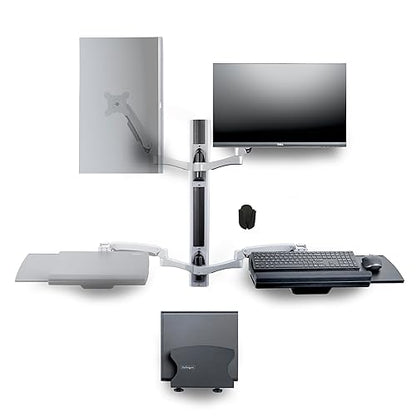 StarTech.com Wall Mount Workstation, VESA Mount for 32 Monitor (22lb/10kg), Fully Articulating Monitor Mount & Keyboard Tray