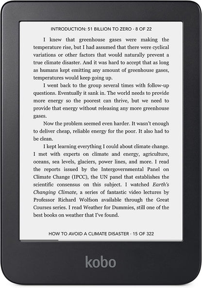 Kobo Clara 2E | eReader | Glare-Free 6” HD Touchscreen | ComfortLight PRO Blue Light Reduction | Adjustable Brightness | WiFi | 16GB of Storage | Carta E Ink Technology | Waterproof