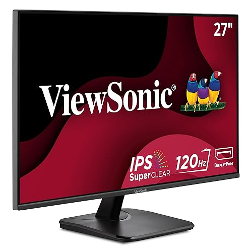 ViewSonic VA2756A-MHD 27 Inch IPS 1080p Monitor with 120Hz, Eye Care, HDMI, DisplayPort, and VGA Inputs for Home and Office Single 27-Inch FHD