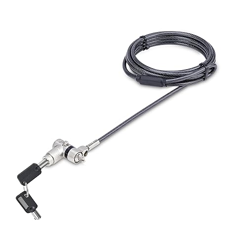 StarTech.com 25-Pack Universal Laptop Lock 6.6ft (2m), Master Keyed Security Cable, Compatible with Noble Wedge/Nano/K-Slot Adjustable Master Keyed