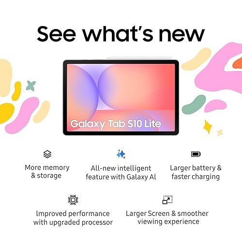 Samsung Galaxy Tab S10 Lite - Graphite, 128GB, 10.9" Android Tablet, AI Assistant, 8000mAh Battery, S Pen Inlcuded 128GB Graphite Tablet Only