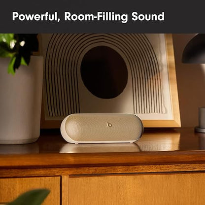 Beats Pill - Wireless Bluetooth Speaker and Portable Charger via USB-C - Up to 24 Hours Battery Life, IP67 Water Resistant, Apple & Android Compatible, Built-in Microphone – Champagne Gold