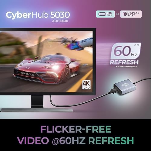 Adesso USB C to DisplayPort Adapter for Home Office (4K@60Hz), Aluminum Portable USB C Adapter for MacBook Pro, Air, iPad Pro, XPS 15/13, Surface, and More