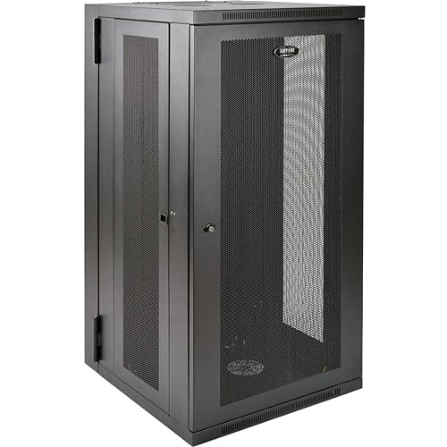 Tripp Lite 26U Wall Mount Rack Enclosure Server Cabinet, Hinged Back, 24.5 Deep, UPS-Depth (SRW26USDP), Black 26U Hinged