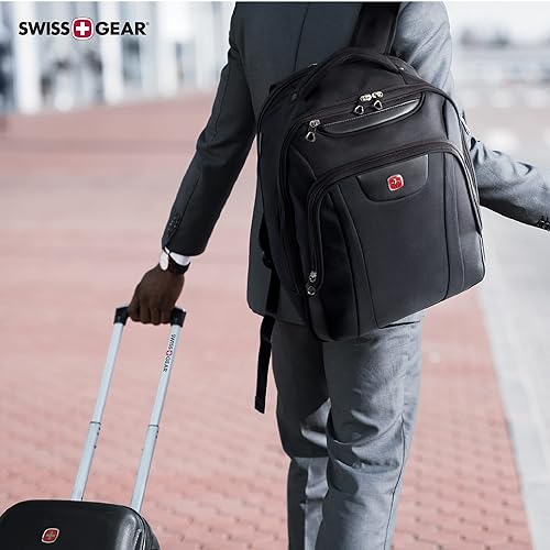 SWISSGEAR Carry-On Backpack with Quick Access Laptop Section - Fits laptops up to 17.3-Inch and Tablets - Black (SWA2328BD)
