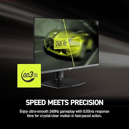 MSI MAG 272UP QD-OLED X24 26.5-inch 3840 x 2160 (UHD) Gaming Monitor, 240Hz, AMD Adaptive-Sync, HDR Ready, HDMI, VGA Port,VESA Mountable, Tilt, 4-Side Slim Bezel, 0.03ms, Black