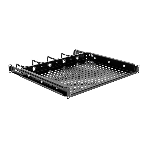 Eaton Tripp Lite Series Smartrack Cantilevered Steel Rack Shelf - 1u, Vented, Integrated Cable Rings, 14.2 In. Deep, Holds Up To 50 Lbs (22.2 Kgs) - For Pdu, Server, Wireless Access Point - 1u Rack Height X 19" Rack Width X 14.20" Rack Depth