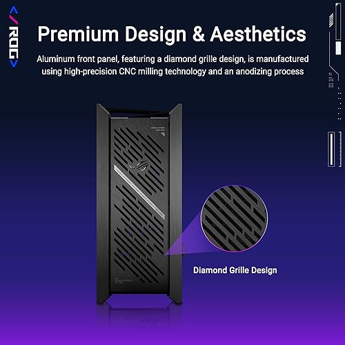 ASUS ROG Strix Helios II EATX mid-Tower Gaming PC case, with Dual Tempered Glass Side Panels, Support for Graphics Cards up to 450mm Long, Graphics Card Braces and Support for up to 420mm radiators