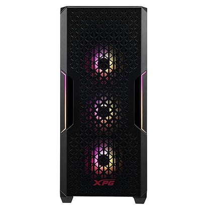 XPG STARKER AIR C Mid-Tower ATX PC Case with Front Mesh Panel - ARGB Light Effect - Cable Management - Black(STARKERAIRC BK C TW) Mesh Front + Type C Black