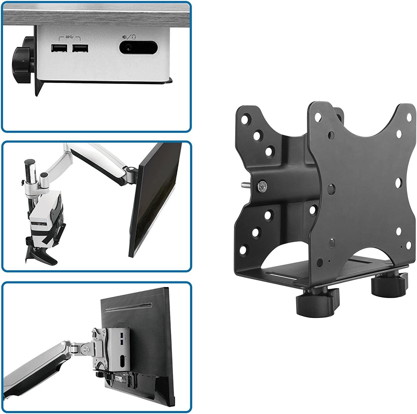 StarTech.com Thin Client Mount - Mini PC VESA Mount - Adjustable .7 to 2.8" - Under Desk Computer Mount - Mac Mini Monitor Mount (ACCSMNT)