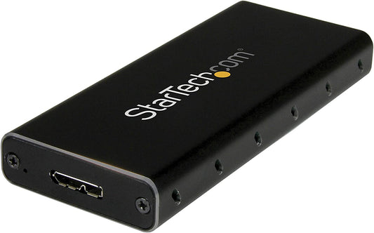 StarTech.com M.2 SSD Enclosure for M.2 SATA SSDs - USB 3.1 (10Gbps) with USB-C Cable - External Enclosure for USB-C Host - Aluminum (SM21BMU31C3) Basic M.2 SATA