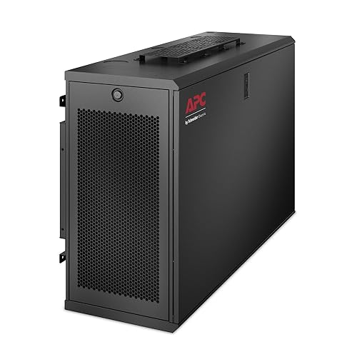 APC NetShelter 6U Low-Profile Vertical Wallmount Rack Enclosure Cabinet, AR106V, 30 inches Deep, Black