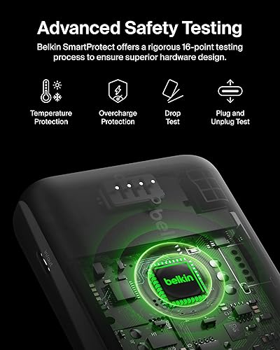 Belkin BoostCharge Pro Wireless Power Bank 5K w/ Qi2, MagSafe Compatible + Built-in Pop-up Kickstand - Compatible w/iPhone 15, 15 Plus, 15 Pro, 15 Pro Max, iPhone 14, and More - Black