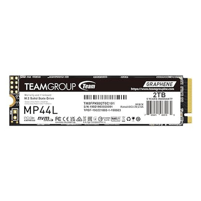 TEAMGROUP MP44L 2TB SLC Cache NVMe 1.4 PCIe Gen 4x4 M.2 2280 Laptop&Desktop SSD (R/W Speed up to 4,800/4,400MB/s) TM8FPK002T0C101 2tb Swift