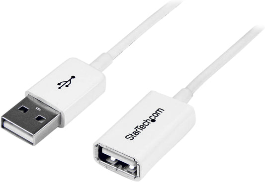 StarTech.com 3m White USB 2.0 Extension Cable Cord - A to A - USB Male to Female Cable - 1x USB A (M), 1x USB A (F) - White, 3 meter (USBEXTPAA3MW) White 10ft