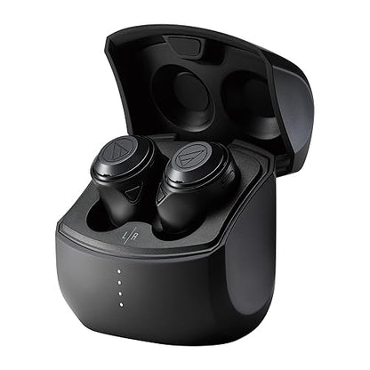 Audio-Technica ATH-CKS50TW Wireless Headphones - Noise Cancelling Earbuds with Long Battery Life and Wireless Charging Case, Black, in-Ear (eartips Included for XS, S, M, L), ATHCKS50TWBK