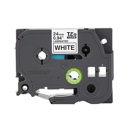 Brother Genuine TZe-251 Black on White Laminated Tape for TZe-Compatible P-Touch Label Makers, 24 mm Wide x 8 m Long