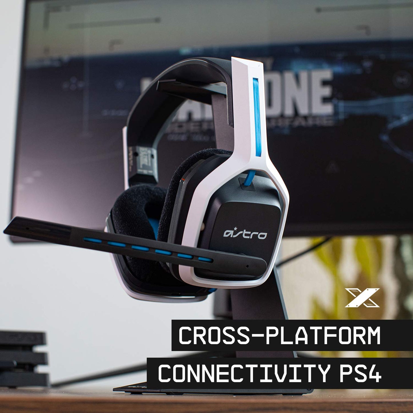 ASTRO Gaming A20 Wireless Headset Gen 2 for PlayStation 5, PlayStation 4, PC &amp; Mac - White/Blue PS5, PS4, PC/Mac Headset Only