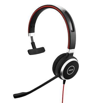 Jabra Evolve 40 MS Professional Wired Headset, Mono – Telephone Headset for Greater Productivity, Superior Sound for Calls and Music, 3.5mm Jack/USB Connection, All-Day Comfort Design, MS Optimized Mono Speaker MS Teams Optimized
