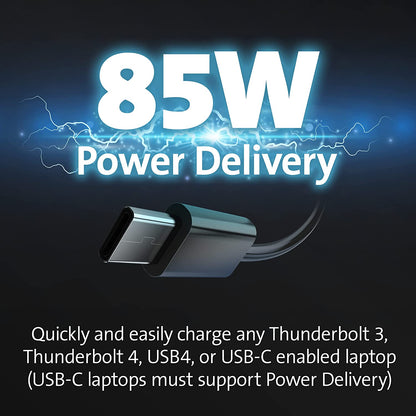 Kensington SD4839P USB-C 10Gbps Triple Video Driverless Docking Station via DP and HDMI Ports with 85W Power Delivery for Windows and USB-C Laptops (K33480NA)
