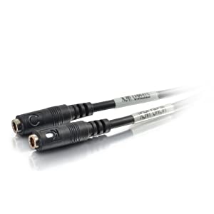 C2g/ cables to go C2G 27394 4-Pin 3.5mm Microphone and Headphone Breakout Adapter Y-Cable (6 Inch),Black