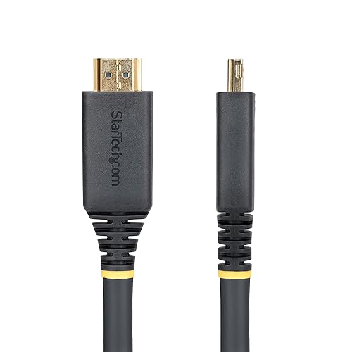 StarTech.com 35ft (10.6m) Active High Speed HDMI Cable with Gripping Connectors, 4K 60Hz/1440p 144Hz, 18Gbps, UHD HDMI 2.0 Cord, TPE Jacket
