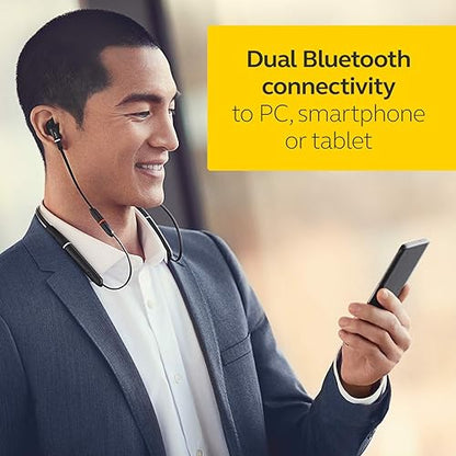 Jabra Evolve 65e Wireless Neckband Headset, Link 370, MS-Optimized – Bluetooth Headset with up to 13 Hours of Battery Life – Superior Sound for Calls and Music – Passive Noise Cancelling Headset,Black