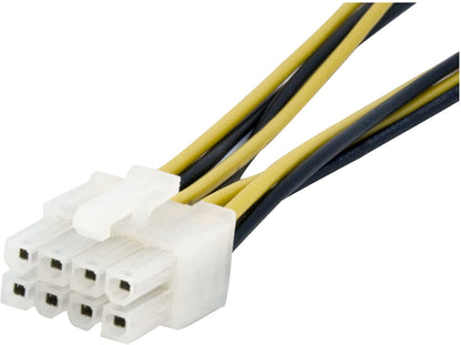 StarTech.com 6 Inch 4 Pin to 8 Pin EPS Power Adapter with LP4 - F/M - ATX to EPS Power Adapter (EPS48ADAP), Black