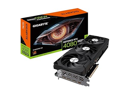 GIGABYTE GeForce RTX 4080 Super WINDFORCE V2 16G Graphics Card, 3X WINDFORCE Fans, 16GB 256-bit GDDR6X, GV-N408SWF3V2-16GD Video Card