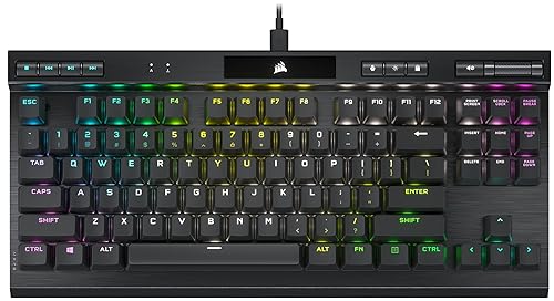 Corsair K70 RGB TKL Champion Series Tenkeyless Optical-Mechanical Gaming Keyboard (OPX RGB Optical-Mechanical Keyswitches, Durable Aluminum Frame, Per-Key RGB, Detachable USB Type-C Cable) Black K70 RGB TKL CHAMPION SERIES OPX Optical Switches