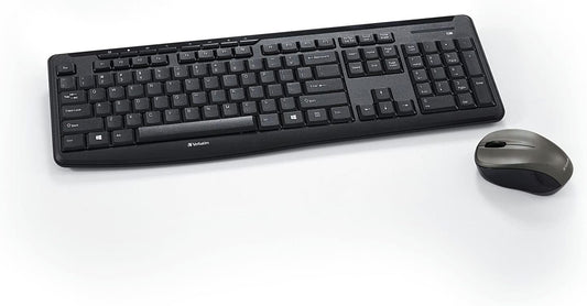 Vertiv Verbatim Wireless Silent Mouse &amp; Keyboard Combo - 2.4GHz with Nano Receiver - Ergonomic, Noiseless, and Silent for Mac and Windows - Graphite (99779)