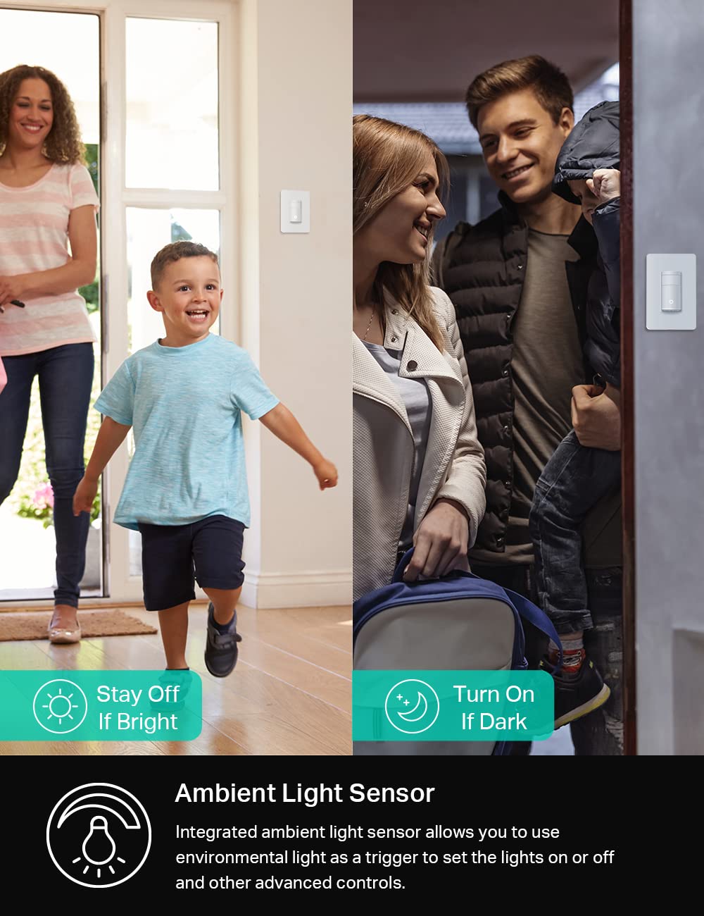 Kasa Smart WiFi Motion Sensor Switch, Single Pole, Needs Neutral Wire, 2.4GHz Wi-Fi Light Switch, Compatible with Alexa &amp; Google Home, UL Certified, No Hub Required(KS200M),White,1-Pack 1-Pack Motion Sensor