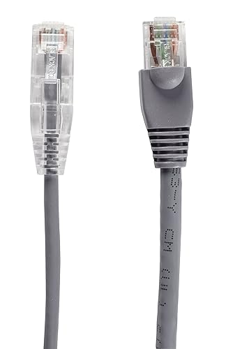 BLACKBOX Black Box Slim-Net Cat.6 UTP Patch Network Cable - 1 ft Category 6 Network Cable for Patch Panel, Wallplate, Network Device - First End: 1 x RJ-45 Network - Male - Second End: 1 x RJ-45 Network - Male - 10 Gbit/s - 28 AWG - Gray
