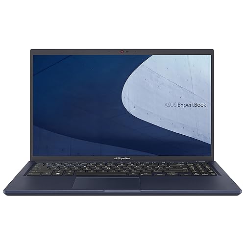 ASUS B1502CBA-P51-CA ExpertBook B1 Business Laptop, 15.6” FHD, Intel Core i5-1235U, 8GB, 512GB SSD, Windows 11 Pro, Military Grade, Webcam Shield, Win 10 Pro, Black