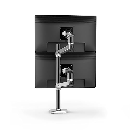 Ergotron – LX Vertical Stacking Dual Monitor Arm, VESA Desk Mount – for 2 Monitors Up to 40 Inches, 7 to 22 lbs Each – Tall Pole, Polished Aluminum Polished Aluminum 23 Inch Pole