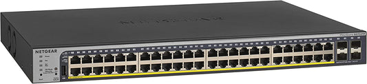 NETGEAR 52-Port PoE Gigabit Ethernet Smart Switch (GS752TP) - Managed, Optional Insight Cloud Management, 48 x PoE+ @ 380W, 4 x 1G SFP, Desktop or Rackmount, and Limited Lifetime Protection 52 port | 48xPoE+ 380W | 4xSFP