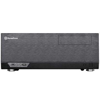 SilverStone Technology Home Theater Computer Case (HTPC) with Faux Aluminum Design for ATX/Micro-ATX Motherboards and New USB Type C Front Port, SST-GD09B-C
