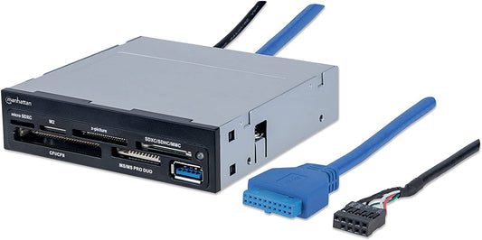 Manhattan Multi-Card Reader/Writer, SuperSpeed USB 3.0, 3.5" Bay Mount, 48-in-1