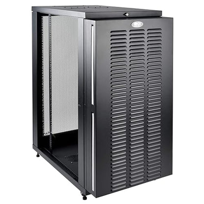 Tripp Lite 24U Industrial Standard-Depth Rack Floor Enclosure Server Cabinet with Doors & Sides, Black