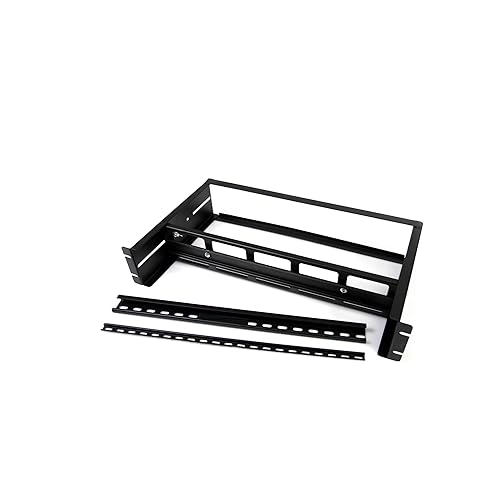 StarTech.com 2U DIN Rail Kit for Standard 19 Rack - Adjustable Depth Rackmount DIN Rail with Top Hat, Mini, G Rails, 27lbs/12.5kg Weight Capacity (ADJDINKIT) Rackmount DIN Rails 2U