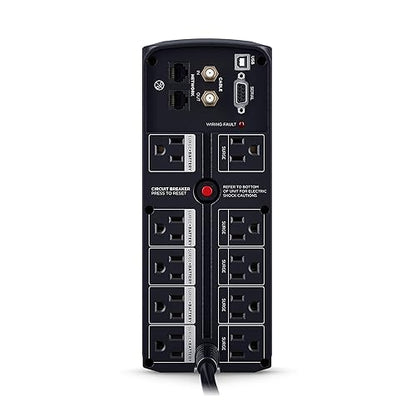 CyberPower CP1500AVRT AVR UPS System, 1500VA/900W, 10 Outlets, Mini-Tower