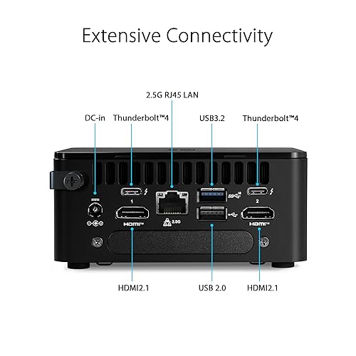 ASUS NUC 13 Pro Slim Barebone with Intel 13th Gen Core i3-1315U, Up to 64GB DDR4 RAM, Triple Storage Design, Thunderbolt™ 4, Wi-Fi 6E & Bluetooth 5.3, with VESA Mount Included Core i3 Slim|Barebones