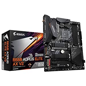 Gigabyte B550 AORUS ELITE AX V2 (AMD Ryzen 5000/B550/ATX/True 12+2 Phases Digital VRM/PCIe4.0/DDR4/USB3.2 Gen 1/Realtek ALC1200/Intel WiFi 6/2xM.2 Thermal Guard/2.5 GbE LAN/HDMI/DP/Gaming Motherboard) B550 B550 AORUS ELITE AX V2 Bundle