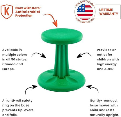 Kore Design KOR614 Junior Active Chair Height 16, Green Green Junior (16in Tall)