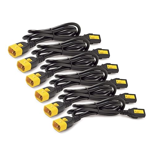 APC by Schneider Electric Power Cord Kit (6 ea), Locking, C13 to C14, 0.6m (2ft), North America, Blue - Blue - 2 ft Cord Length - IEC 60320 C14 / IEC 60320 C14 - 6