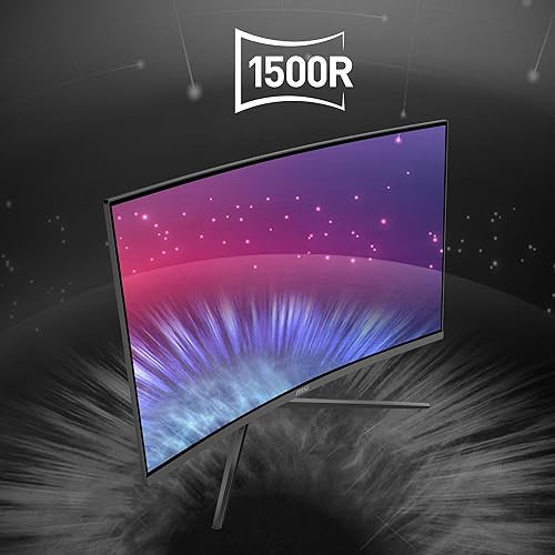 MSI G32CQ5P, 32 Gaming Monitor, 2560 x 1440 (QHD) Curved Gaming Monitor, 1 ms, 170Hz, FreeSync Premium, 1500R, HDMI, DisplayPort, Tilt, Swivel, Pivot and Height Adjustable.