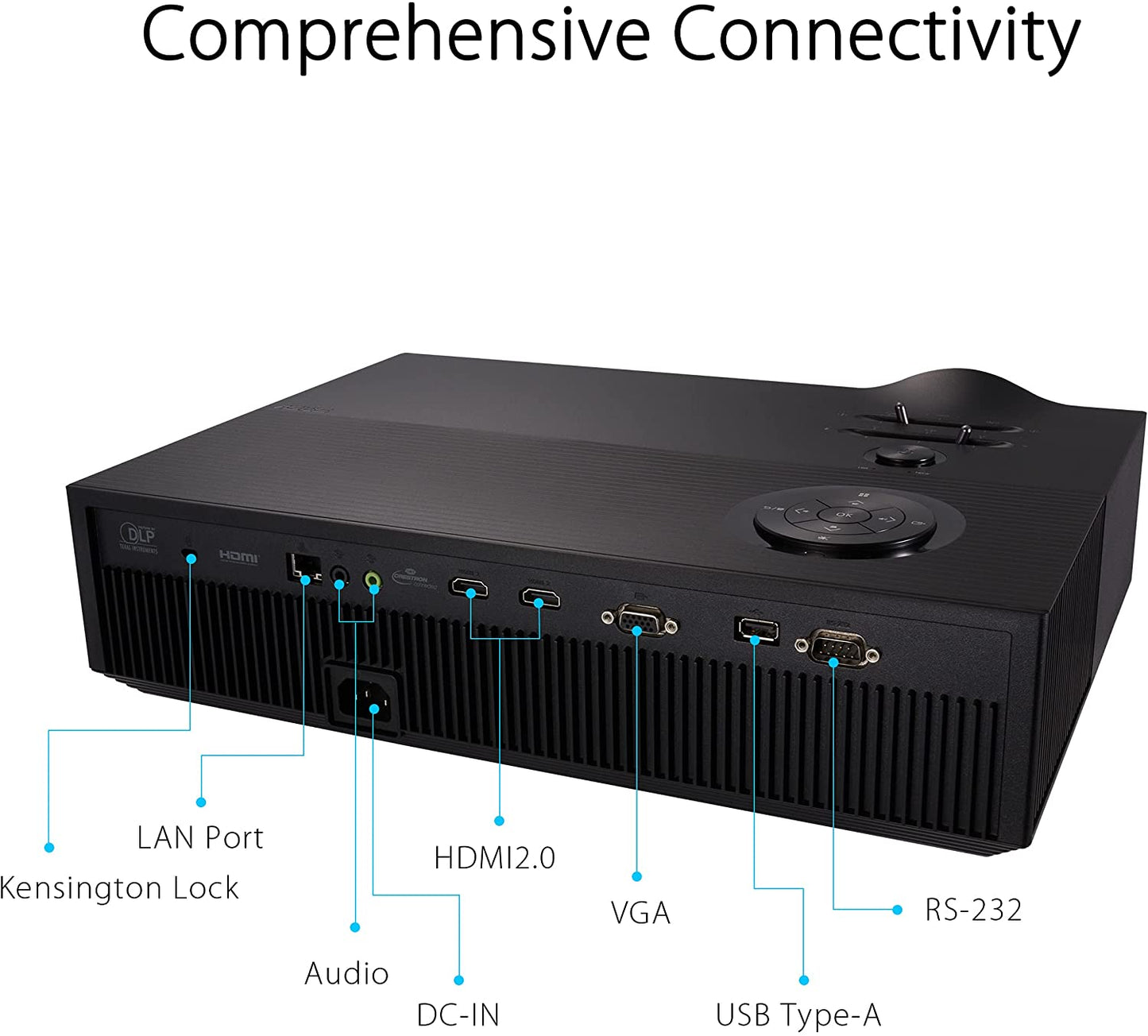 ASUS H1 1080P LED Projector - Full HD, 3000 Lumens, 120 Hz, 125% Rec. 709, 125% sRGB, Crestron Connected Certified, 10W Built-in Speaker, HDMI, Compatible with PS5 &amp; Xbox Series X/S