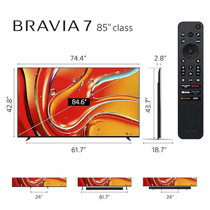 Sony 85 Inch Mini LED QLED 4K Ultra HD TV BRAVIA 7 Smart Google TV with Dolby Vision HDR and Exclusive Features for Playstation®5 (K-85XR70) 85"